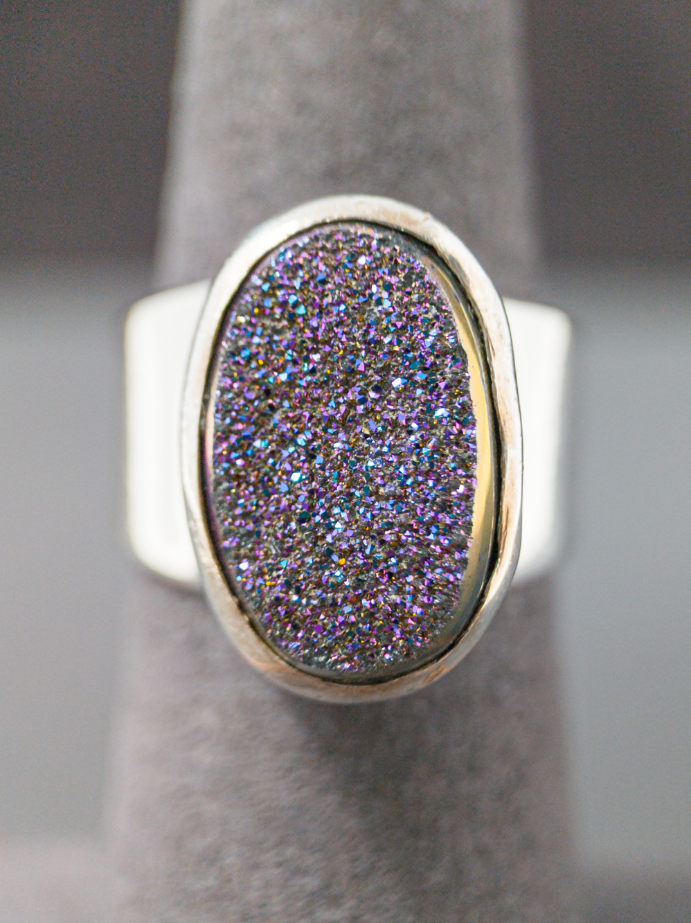 STARBORN 925 Sterling Silver Druzy Quartz Ring Size 7 (11.95g)